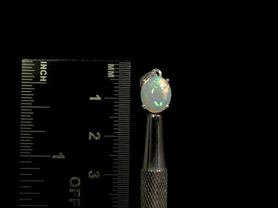 OPAL Pendant - Sterling Silver, 8x10mm Oval Cabochon - Birthstone Jewelry, Opal Cabochon Necklace, Welo Opal, 49077-Throwin Stones
