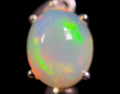 OPAL Pendant - Sterling Silver, 8x10mm Oval Cabochon - Birthstone Jewelry, Opal Cabochon Necklace, Welo Opal, 49078-Throwin Stones
