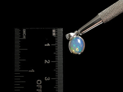 OPAL Pendant - Sterling Silver, 8x10mm Oval Cabochon - Opal Necklace, Birthstone Necklace, Opal Jewelry, Welo Opal, 49042-Throwin Stones
