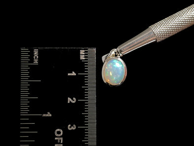 OPAL Pendant - Sterling Silver, 8x10mm Oval Cabochon - Opal Necklace, Birthstone Necklace, Opal Jewelry, Welo Opal, 49043-Throwin Stones