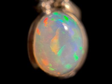 OPAL Pendant - Sterling Silver, 8x10mm Oval Cabochon - Opal Necklace, Birthstone Necklace, Opal Jewelry, Welo Opal, 49043-Throwin Stones