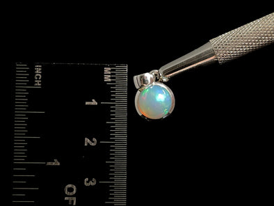 OPAL Pendant - Sterling Silver, 9mm Round Cabochon - Opal Necklace, Birthstone Necklace, Opal Jewelry, Welo Opal, 49030-Throwin Stones