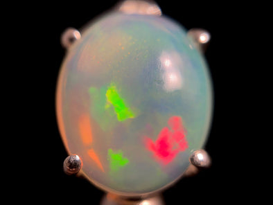 OPAL Pendant - Sterling Silver, 9x11mm Oval Cabochon - Opal Necklace, Birthstone Necklace, Opal Jewelry, Welo Opal, 49027-Throwin Stones