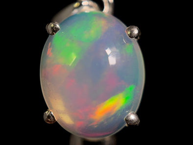 OPAL Pendant - Sterling Silver, 9x11mm Oval Cabochon - Opal Necklace, Birthstone Necklace, Opal Jewelry, Welo Opal, 49085-Throwin Stones