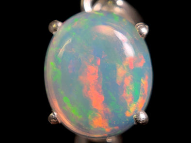 OPAL Pendant - Sterling Silver, 9x11mm Oval Cabochon - Opal Necklace, Birthstone Necklace, Opal Jewelry, Welo Opal, 49086-Throwin Stones