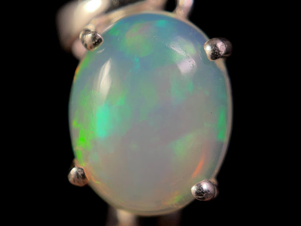 OPAL Pendant - Sterling Silver, 9x11mm Oval Cabochon - Opal Necklace, Birthstone Necklace, Opal Jewelry, Welo Opal, 49096-Throwin Stones