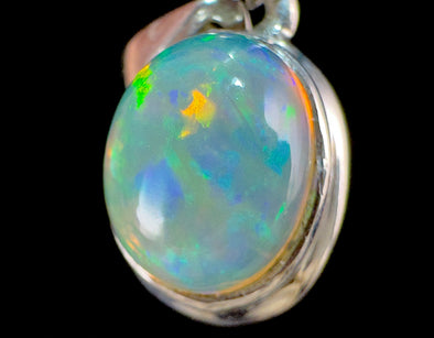 OPAL Pendant - Sterling Silver - Birthstone Jewelry, Opal Cabochon Necklace, Welo Opal, 54388-Throwin Stones