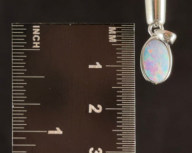 OPAL Pendant - Sterling Silver, Opal Doublet - Birthstone Jewelry, Opal Cabochon Necklace, Australian Opal, 54325-Throwin Stones