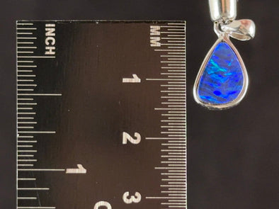 OPAL Pendant - Sterling Silver, Opal Doublet - Birthstone Jewelry, Opal Cabochon Necklace, Australian Opal, 54326-Throwin Stones