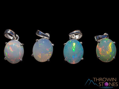OPAL Pendant - Sterling Silver, Oval - Birthstone Jewelry, Opal Cabochon Necklace, Welo Opal, E1934-Throwin Stones