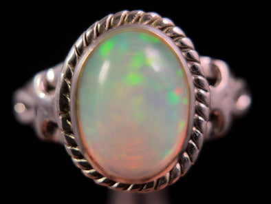 OPAL RING, Pinfire - Sterling Silver, Size 8 - Ethiopian Opal Rings for Women, Bridal Jewelry, Welo Opal, 49192-Throwin Stones