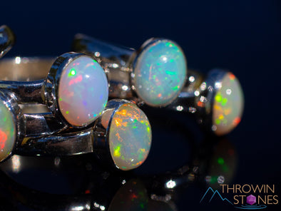 OPAL RING - Sterling Silver, All Sizes - Ethiopian Opal Rings for Women, Bridal Jewelry, Welo Opal, E1916-Throwin Stones