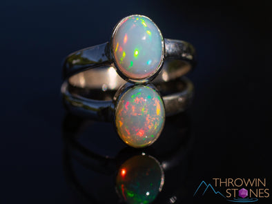 OPAL RING - Sterling Silver, All Sizes - Ethiopian Opal Rings for Women, Bridal Jewelry, Welo Opal, E1916-Throwin Stones