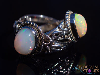 OPAL RING - Sterling Silver, All Sizes - Ethiopian Opal Rings for Women, Bridal Jewelry, Welo Opal, E1917-Throwin Stones