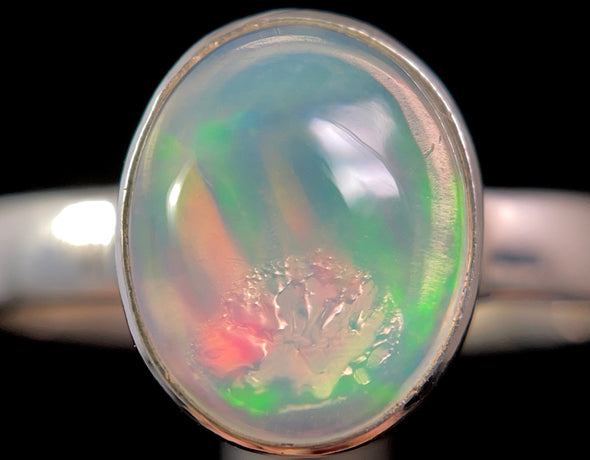 OPAL RING - Sterling Silver, Size 10 - Dainty Opal Ring, Opal Jewelry, Welo Opal, 49248-Throwin Stones