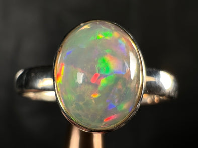 OPAL RING - Sterling Silver, Size 10 - Dainty Opal Ring, Opal Jewelry, Welo Opal, 51788-Throwin Stones