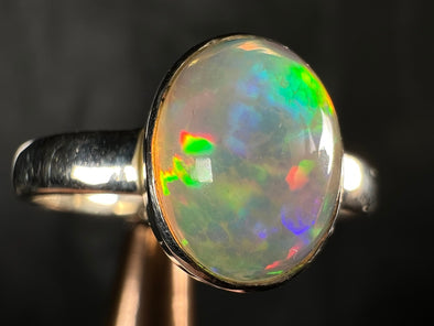 OPAL RING - Sterling Silver, Size 10 - Dainty Opal Ring, Opal Jewelry, Welo Opal, 51788-Throwin Stones