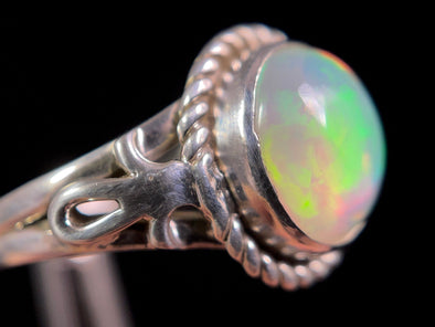 OPAL RING - Sterling Silver, Size 10 - Ethiopian Opal Rings for Women, Bridal Jewelry, Welo Opal, 49153-Throwin Stones