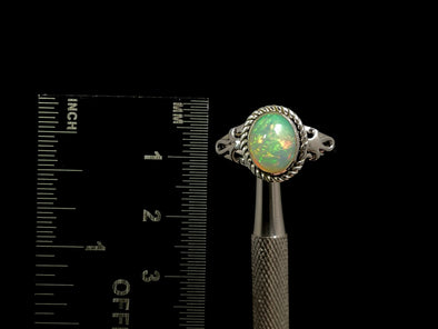 OPAL RING - Sterling Silver, Size 10 - Ethiopian Opal Rings for Women, Bridal Jewelry, Welo Opal, 49157-Throwin Stones