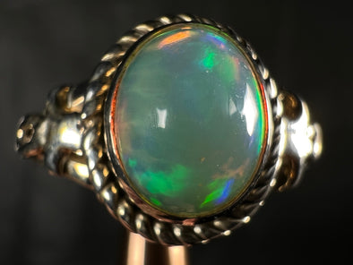 OPAL RING - Sterling Silver, Size 10 - Ethiopian Opal Rings for Women, Bridal Jewelry, Welo Opal, 51785-Throwin Stones