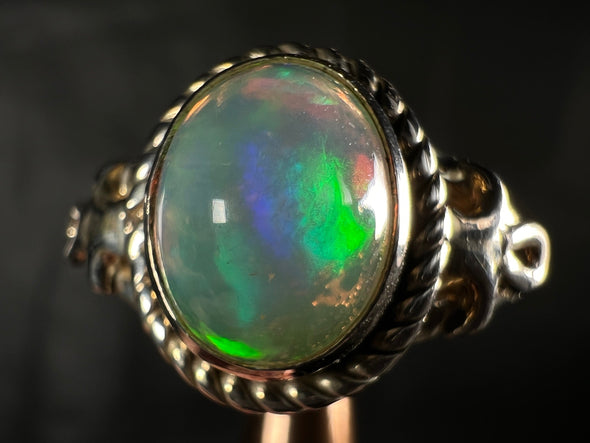 OPAL RING - Sterling Silver, Size 10 - Ethiopian Opal Rings for Women, Bridal Jewelry, Welo Opal, 51785-Throwin Stones