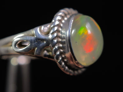 OPAL RING - Sterling Silver, Size 5 - Ethiopian Opal Rings for Women, Bridal Jewelry, Welo Opal, 49237-Throwin Stones