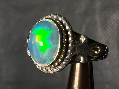 OPAL RING - Sterling Silver, Size 5 - Ethiopian Opal Rings for Women, Bridal Jewelry, Welo Opal, 51737-Throwin Stones