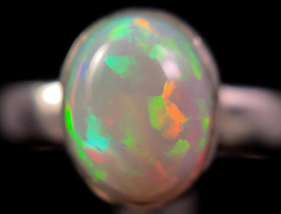OPAL RING - Sterling Silver, Size 5.5 - Dainty Opal Ring, Opal Jewelry, Welo Opal, 49302-Throwin Stones
