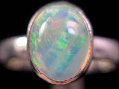 OPAL RING - Sterling Silver, Size 5.5 - Dainty Opal Ring, Opal Jewelry, Welo Opal, 49305-Throwin Stones