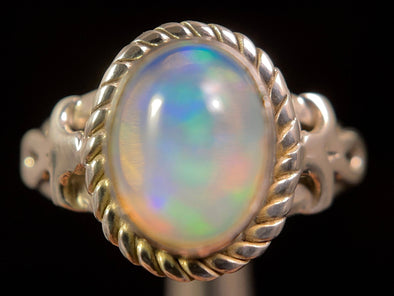 OPAL RING - Sterling Silver, Size 5.5 - Ethiopian Opal Rings for Women, Bridal Jewelry, Welo Opal, 49230-Throwin Stones