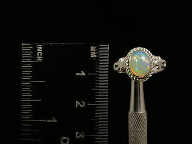 OPAL RING - Sterling Silver, Size 5.5 - Ethiopian Opal Rings for Women, Bridal Jewelry, Welo Opal, 49231-Throwin Stones