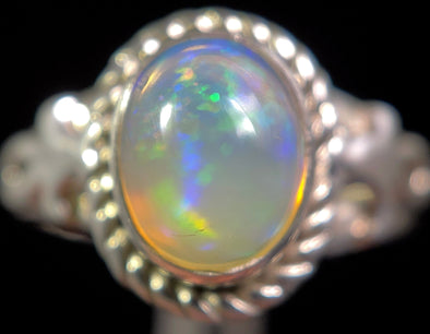OPAL RING - Sterling Silver, Size 5.5 - Ethiopian Opal Rings for Women, Bridal Jewelry, Welo Opal, 49231-Throwin Stones