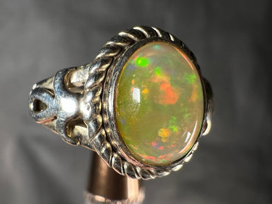 OPAL RING - Sterling Silver, Size 5.5 - Ethiopian Opal Rings for Women, Bridal Jewelry, Welo Opal, 51739-Throwin Stones