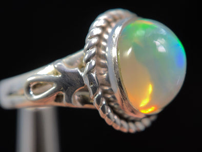 OPAL RING - Sterling Silver, Size 6 - Ethiopian Opal Rings for Women, Bridal Jewelry, Welo Opal, 49221-Throwin Stones