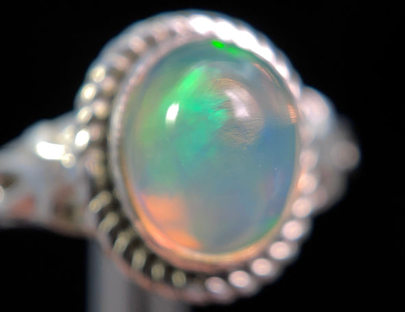 OPAL RING - Sterling Silver, Size 6 - Ethiopian Opal Rings for Women, Bridal Jewelry, Welo Opal, 49221-Throwin Stones