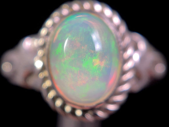 OPAL RING - Sterling Silver, Size 6 - Ethiopian Opal Rings for Women, Bridal Jewelry, Welo Opal, 49223-Throwin Stones