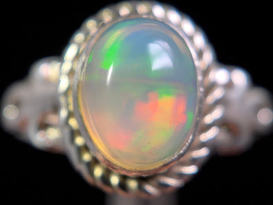 OPAL RING - Sterling Silver, Size 6 - Ethiopian Opal Rings for Women, Bridal Jewelry, Welo Opal, 49226-Throwin Stones