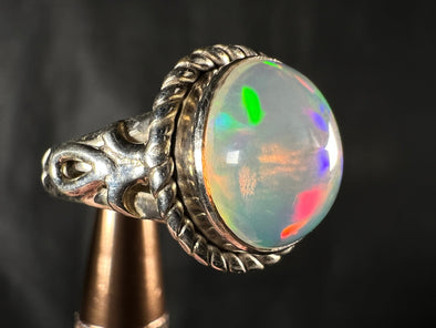 OPAL RING - Sterling Silver, Size 6 - Ethiopian Opal Rings for Women, Bridal Jewelry, Welo Opal, 51744-Throwin Stones