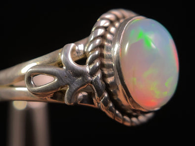 OPAL RING - Sterling Silver, Size 6.5 - Ethiopian Opal Rings for Women, Bridal Jewelry, Welo Opal, 49215-Throwin Stones