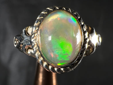 OPAL RING - Sterling Silver, Size 6.5 - Ethiopian Opal Rings for Women, Bridal Jewelry, Welo Opal, 51745-Throwin Stones