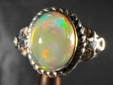 OPAL RING - Sterling Silver, Size 6.5 - Ethiopian Opal Rings for Women, Bridal Jewelry, Welo Opal, 51745-Throwin Stones