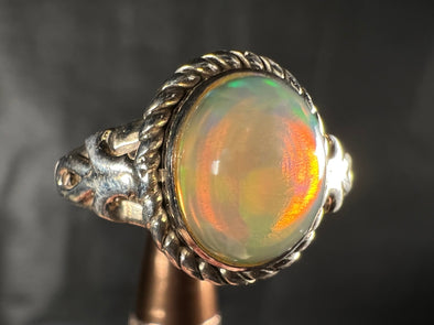 OPAL RING - Sterling Silver, Size 6.5 - Ethiopian Opal Rings for Women, Bridal Jewelry, Welo Opal, 51749-Throwin Stones