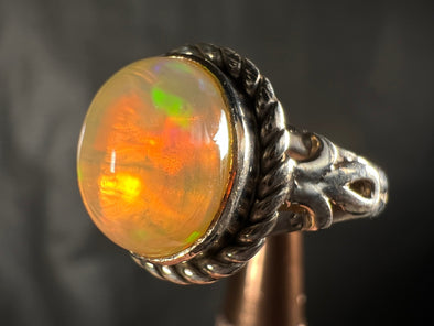 OPAL RING - Sterling Silver, Size 6.5 - Ethiopian Opal Rings for Women, Bridal Jewelry, Welo Opal, 51749-Throwin Stones