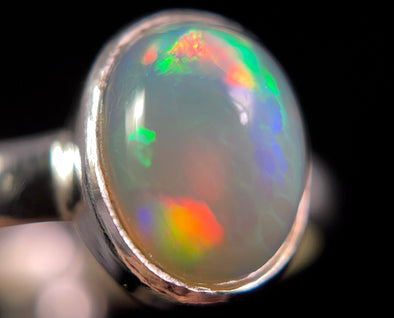OPAL RING - Sterling Silver, Size 7 - Dainty Opal Ring, Opal Jewelry, Welo Opal, 49288-Throwin Stones