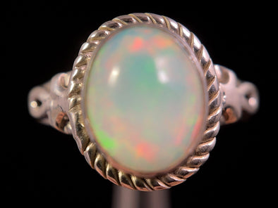 OPAL RING - Sterling Silver, Size 7 - Ethiopian Opal Rings for Women, Bridal Jewelry, Welo Opal, 49209-Throwin Stones