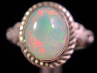 OPAL RING - Sterling Silver, Size 7 - Ethiopian Opal Rings for Women, Bridal Jewelry, Welo Opal, 49209-Throwin Stones