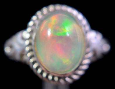 OPAL RING - Sterling Silver, Size 7 - Ethiopian Opal Rings for Women, Bridal Jewelry, Welo Opal, 49211-Throwin Stones
