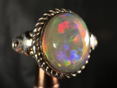 OPAL RING - Sterling Silver, Size 7 - Ethiopian Opal Rings for Women, Bridal Jewelry, Welo Opal, 51753-Throwin Stones
