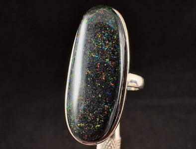 OPAL RING - Sterling Silver, Size 7 - Opal Rings for Women, Bridal Jewelry, Andamooka Australian Opal, 54626-Throwin Stones