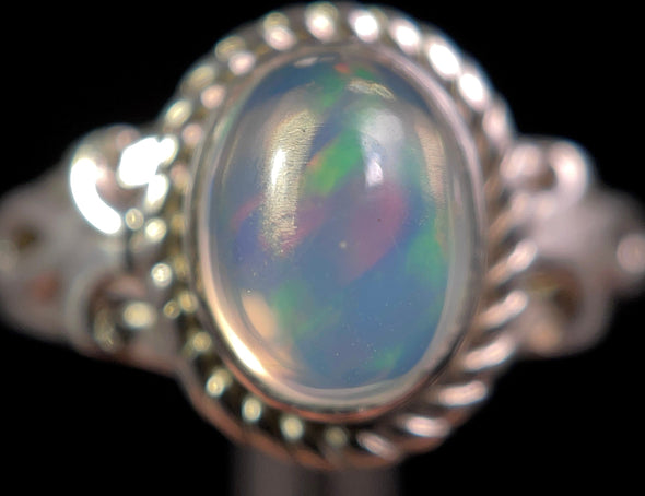 OPAL RING - Sterling Silver, Size 7.5 - Ethiopian Opal Rings for Women, Bridal Jewelry, Welo Opal, 49196-Throwin Stones